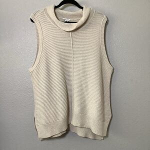 Tribal Jeans Cream Knit Neutral Minimalist Versatile Sleeveless Sweater XXL